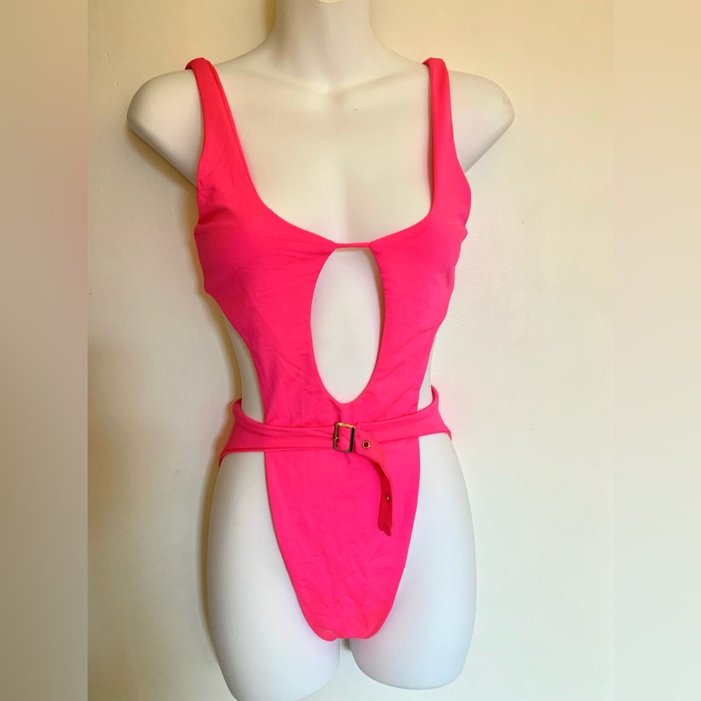 Rehab Lab Hot Pink 1pc Buckle Monokini, S